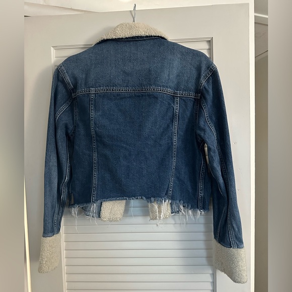 PAIGE Tori Sherpa-Trimmed Denim Jacket - Picture 5 of 8